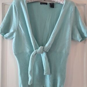 Victorias Secret cashmere SS tie sweater L pale blue